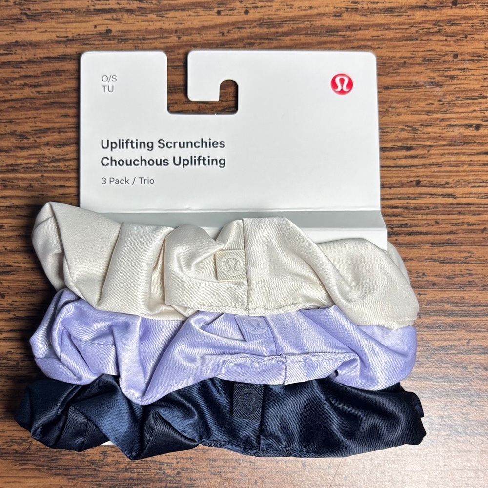 lululemon athletica Uplifting Scrunchies - Black, Purple, Cream